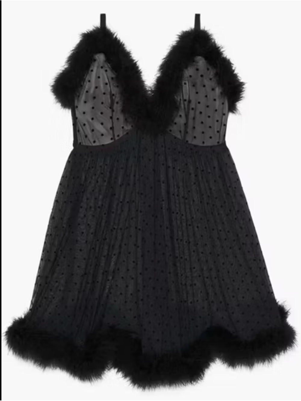 Savage X Fenty Black Mesh Lace Empire Babydoll Lingerie Slip Dress nwot